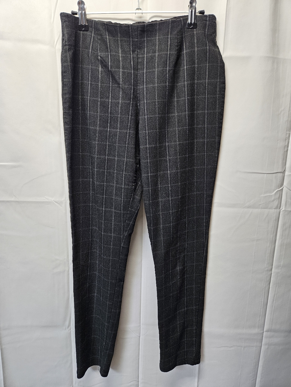 Calvin Kleib Windowpane Charcoal Gray Ankle Dress Pants NWOT